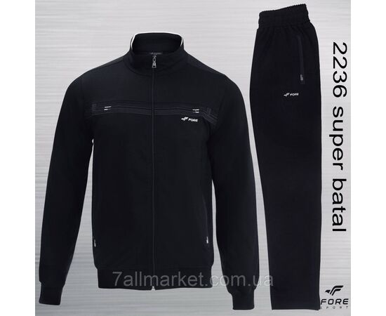 Спортивний чоловічий костюм на блискавці FORE Супер батал р-ри 6XL-9XL (4кв) "REMAIN" недорого від прямого постачальника, зображення 2