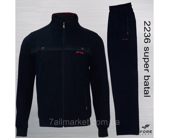 Спортивний чоловічий костюм на блискавці FORE Супер батал р-ри 6XL-9XL (4кв) "REMAIN" недорого від прямого постачальника, зображення 4