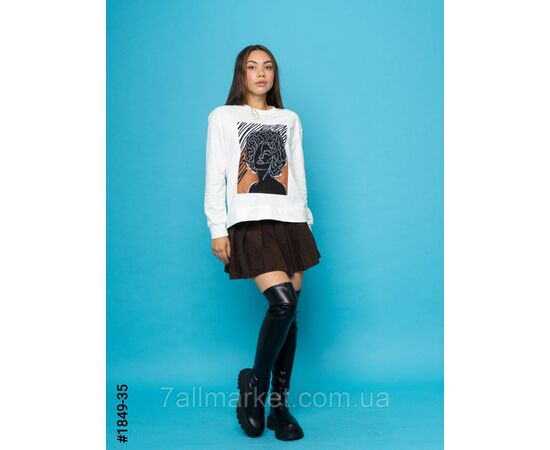 Фотография Женский батник с декором из страз норма S-M,M-L,L-XL (2цв) "NOWEMBER" недорого от прямого поставщика, изображение 2