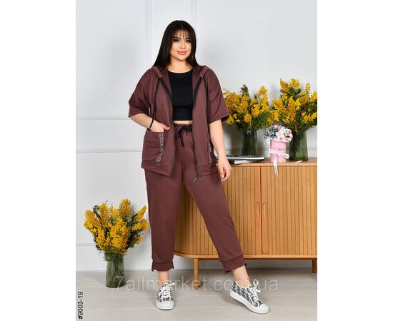 Фотография Спортивний костюм жіночий на блискавці двунитка супербатал 54,56,58,60 (7цв) "NOWEMBER", изображение 2