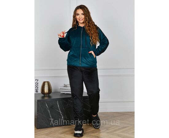 Спортивний костюм жіночий велюр напівбатал 48,50,52,54 (4кв) "NOWEMBER" недорого від прямого постачальника, зображення 3