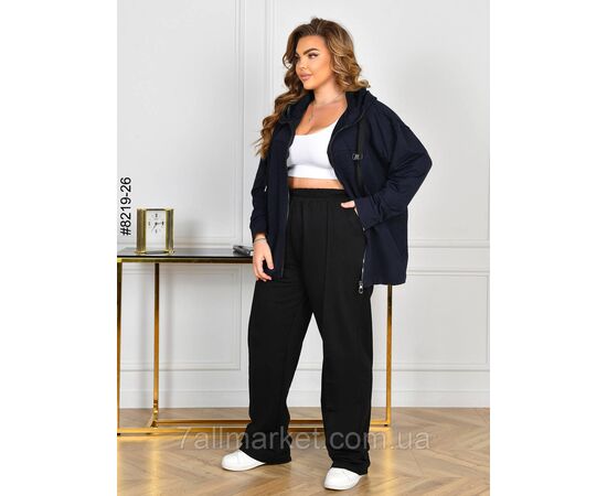 Фотография Спортивний костюм жіночий на блискавці турецька двонитка батал 50,52,54,56 (3цв) "NOWEMBER", изображение 2