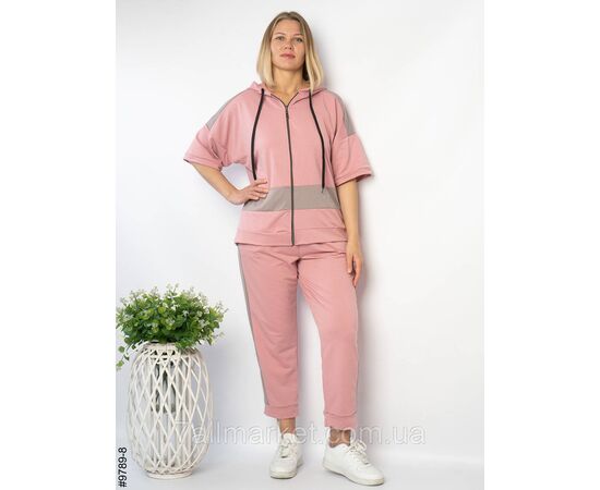 Фотография Спортивний костюм жіночий на блискавці двунитка батал 50,52,54,56 (3цв) "NOWEMBER", изображение 2