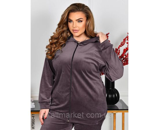 Фотография Спортивный костюм женский на молнии велюр супербатал 54-56,56-58,58-60 (8цв) "NOWEMBER", изображение 8