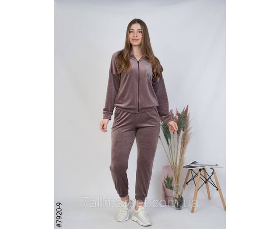 Жіночий спортивний костюм велюр напівбатал 48,50,52 (9кв) "NOWEMBER" недорого від прямого постачальника, зображення 3