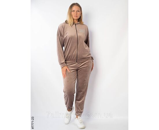 Спортивний костюм жіночий велюр напівбатал 48,50,52 (9кв) "NOWEMBER" недорого від прямого постачальника, зображення 2