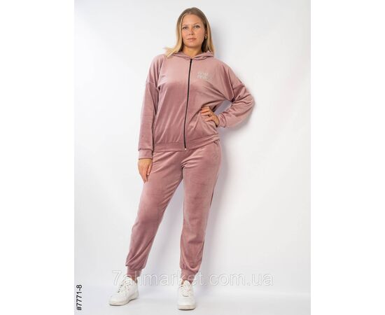 Спортивний костюм жіночий велюр напівбатал 48,50,52 (9кв) "NOWEMBER" недорого від прямого постачальника, зображення 3