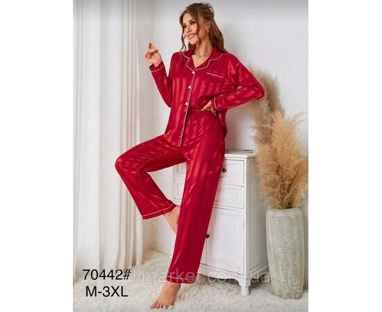 Піжама жіноча шовкова р-ри M-3XL (5 кв)"FLOWER" купити недорого від прямого постачальника, зображення 2