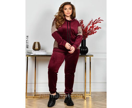 Спортивний костюм жіночий велюр супербатал 54,56,58,60 (8кв) "NOWEMBER" недорого від прямого постачальника, зображення 3