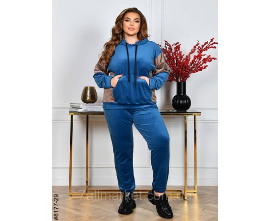 Спортивний костюм жіночий велюр супербатал 54,56,58,60 (8кв) "NOWEMBER" недорого від прямого постачальника, зображення 5