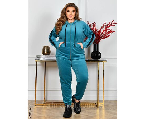 Спортивний костюм жіночий на блискавці велюр супербатал 54,56.58.60 (7кв) "NOWEMBER", зображення 5