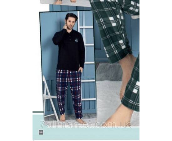 Піжама 2-ка чоловіча флісова розміри L-3XL (3кол)  "MODY" недорого від прямого постачальника, зображення 3