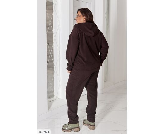 Фотография Тёплый костюм из качественного флиса полар: штаны со удобными карманами, средней посадки на резинке, кофта на молнии по всей длине с прорезными карманами р.48-50;52-54;56-58;60-62 (3цв) "BELUZA" купить недорого от прямого поставщика, изображение 15