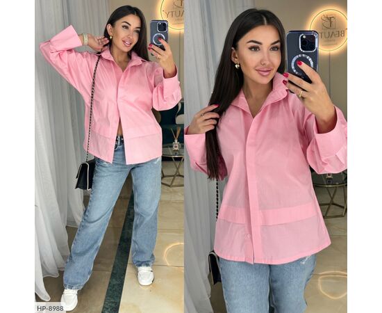 Фотография Женская коттоновая рубашка р.50-54 (4цв) "VLADA" купить недорого от прямого поставщика, изображение 3