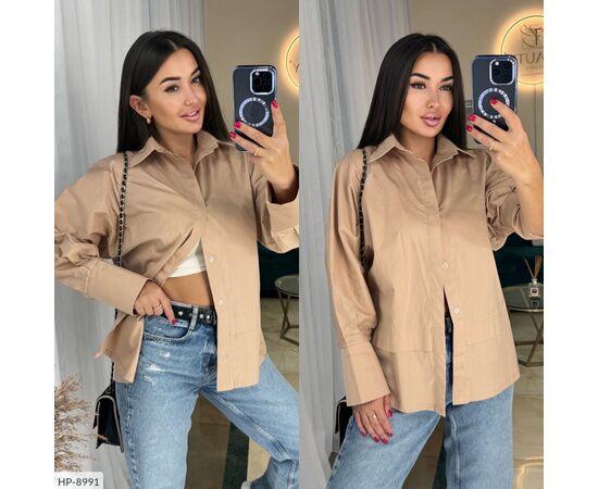 Фотография Женская коттоновая рубашка р.50-54 (4цв) "VLADA" купить недорого от прямого поставщика, изображение 4