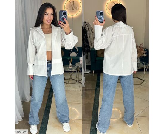 Фотография Женская коттоновая рубашка р.50-54 (4цв) "VLADA" купить недорого от прямого поставщика, изображение 2