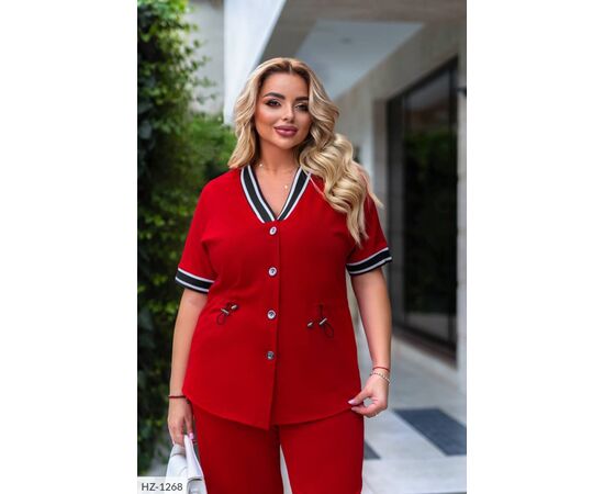 Фотография Костюм двойка женский большие размеры р.46-48;50-52;54-56;58-60;62-64 (2цв) "VLADA" купить недорого от прямого поставщика, изображение 3