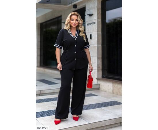 Фотография Костюм двойка женский большие размеры р.46-48;50-52;54-56;58-60;62-64 (2цв) "VLADA" купить недорого от прямого поставщика, изображение 4