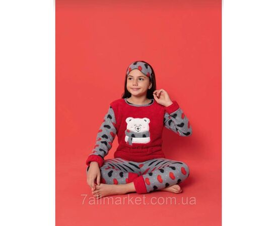 Фотография Пижама детская зимняя флис/мара с Мишкой на девочку 4-10 лет (2цв) "MODY" купить оптом в Одессе на 7 км, изображение 2