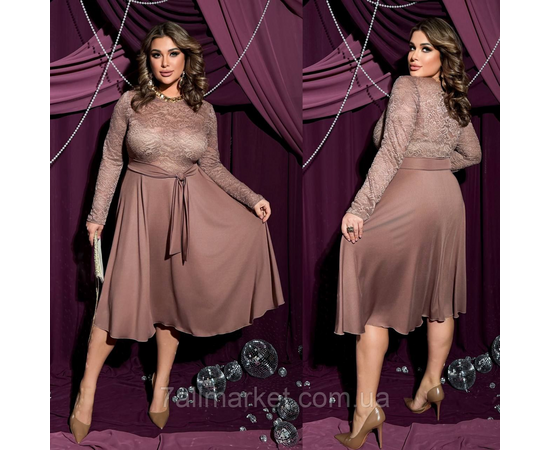 Фотография Платье женское гипюр+микродайвинг  р-ры 46-60 "LADA" купить недорого от прямого поставщика, изображение 2