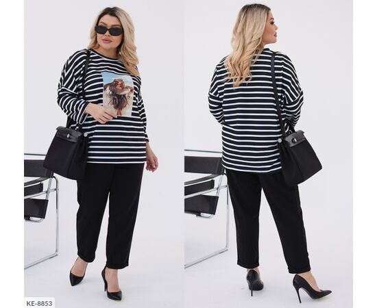 Костюм жіночий брючний великі розміри р.48-50;52-54;56-58;60-62 (3кол.) "VIKA" купити недорого від прямого постачальника, зображення 4