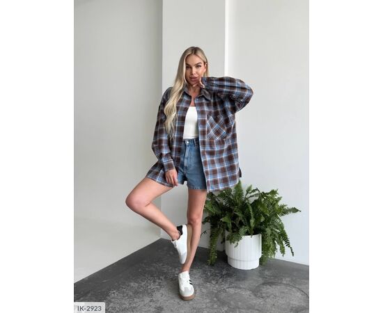 Фотография Женская фланелевая рубашка р.УНИВЕРСАЛЬНЫЙ (6цв) "ANNABELLE" купить недорого от прямого поставщика, изображение 4