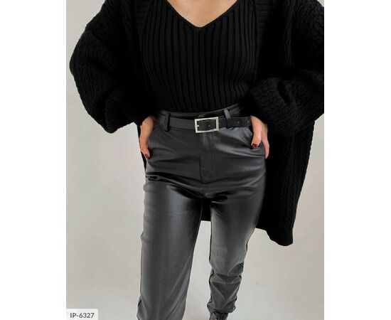 Шкіряні жіночі штани на флісі. р.42-44;44-46;46-48 "BEST FASHION" купити недорого від прямого постачальника, зображення 3