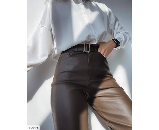 Шкіряні жіночі штани на флісі. р.42-44;44-46;46-48 "BEST FASHION" купити недорого від прямого постачальника, зображення 5