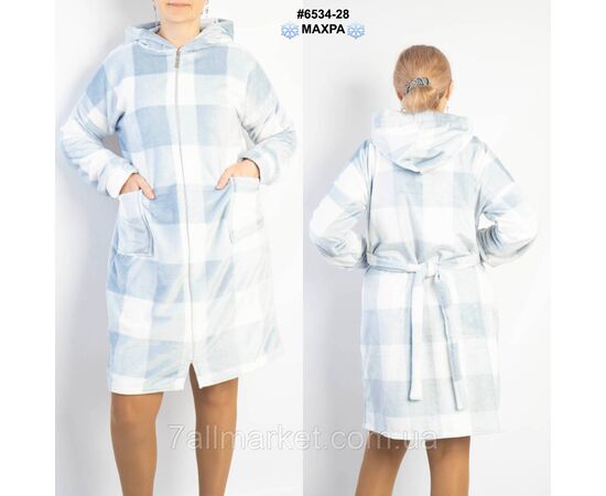 Халат жіночий на блискавці з поясом махра напівбатал 44-46,48-50,52-54 (3кв) "NOWEMBER", зображення 2