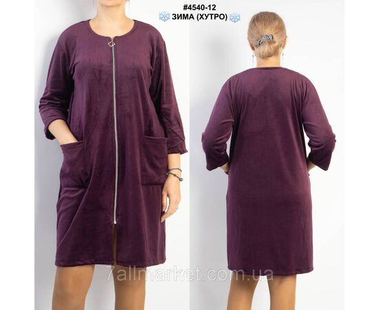 Халат жіночий на блискавці велюр на хутрі напівбатал 48,50,52 (3кв) "NOWEMBER", зображення 2