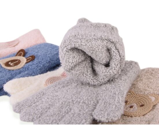 Рукавички для дітей Зима 5201 (тедди) mix (12 шт. р.сітка1-3) "TUZZI" недорого оптом від прямого постачальника, зображення 2