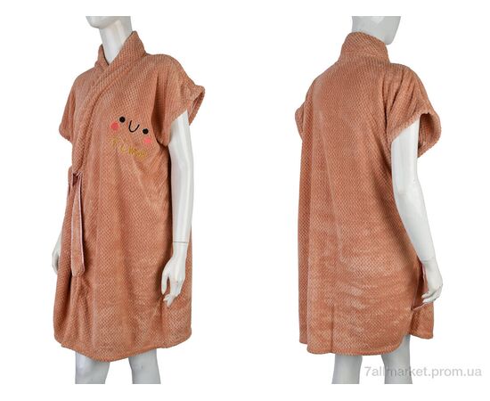 Халат жіночий Весна/осінь 6837 (10463)  d.pink (4 шт. р.сіткаOne size) "Obuvok" недорого оптом від прямого постачальника, зображення 3