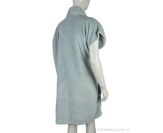 Халат жіночий Весна/осінь 6837 (10463)  l.blue (4 шт. р.сіткаOne size) "Obuvok" недорого оптом від прямого постачальника, зображення 2