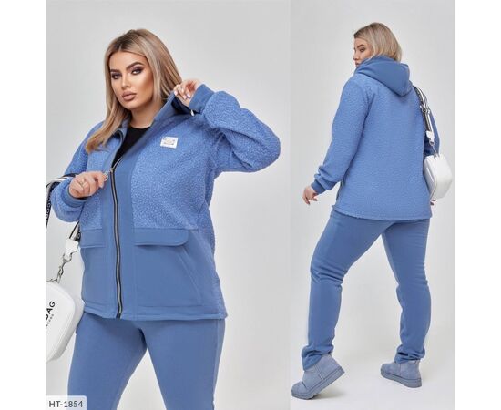 Жіночий костюм кофта з брюками на різанику великі розміри р.48-50;52-54;56-58;60-62 "BRENDA" купити недорого від прямого постачальника, зображення 2