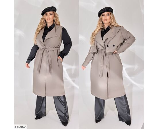 Жіночий тренч великого розміру р.48-50;52-54;56-58 "BRENDA" купити недорого від прямого постачальника, зображення 25