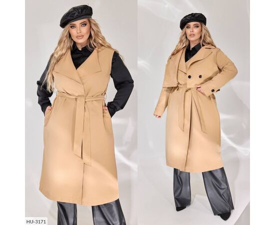 Жіночий тренч великого розміру р.48-50;52-54;56-58 "BRENDA" купити недорого від прямого постачальника, зображення 34