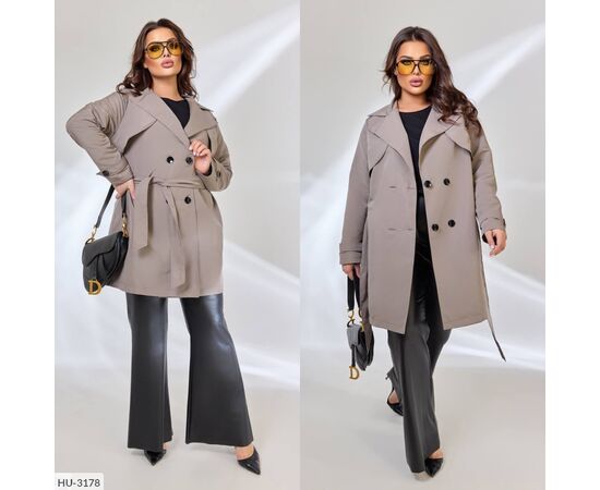 Жіночий тренч великого розміру р.48-50;52-54;56-58 "BRENDA" купити недорого від прямого постачальника, зображення 20