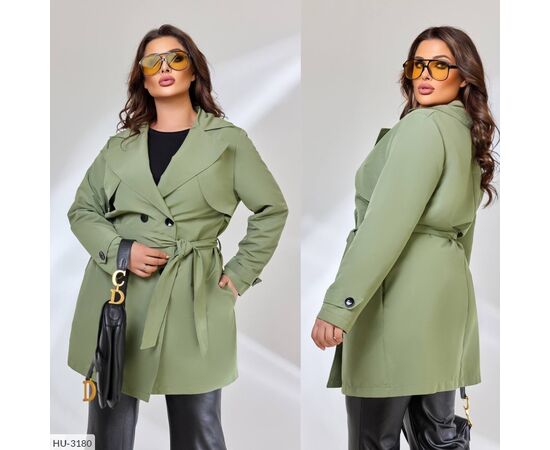 Жіночий тренч великого розміру р.48-50;52-54;56-58 "BRENDA" купити недорого від прямого постачальника, зображення 18