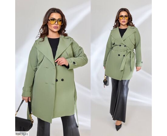 Жіночий тренч великого розміру р.48-50;52-54;56-58 "BRENDA" купити недорого від прямого постачальника, зображення 17