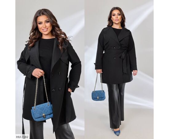 Жіночий тренч великого розміру р.48-50;52-54;56-58 "BRENDA" купити недорого від прямого постачальника, зображення 16