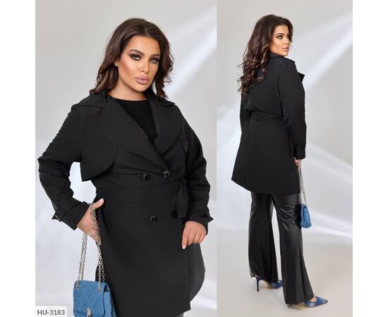 Жіночий тренч великого розміру р.48-50;52-54;56-58 "BRENDA" купити недорого від прямого постачальника, зображення 15