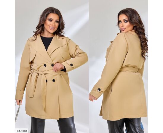 Жіночий тренч великого розміру р.48-50;52-54;56-58 "BRENDA" купити недорого від прямого постачальника, зображення 14