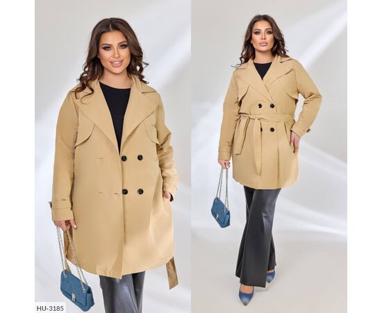 Жіночий тренч великого розміру р.48-50;52-54;56-58 "BRENDA" купити недорого від прямого постачальника, зображення 13