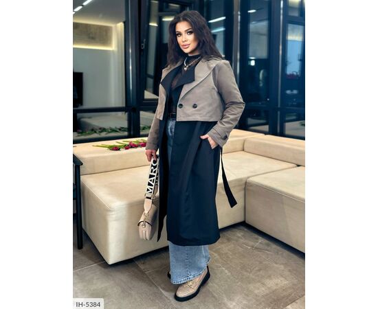 Жіночий тренч великого розміру р.48-50;52-54;56-58 "BRENDA" купити недорого від прямого постачальника, зображення 15