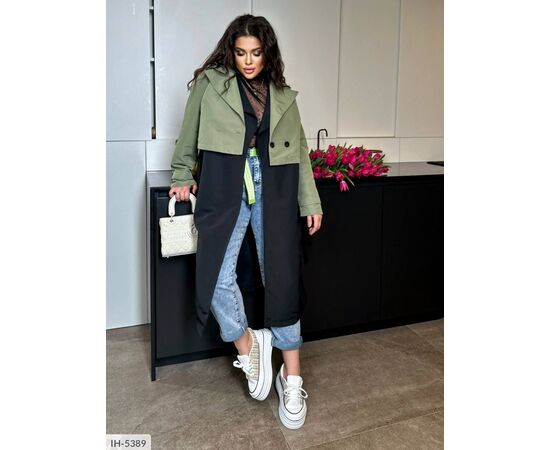 Жіночий тренч великого розміру р.48-50;52-54;56-58 "BRENDA" купити недорого від прямого постачальника, зображення 10