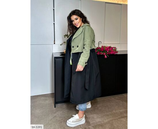 Жіночий тренч великого розміру р.48-50;52-54;56-58 "BRENDA" купити недорого від прямого постачальника, зображення 8