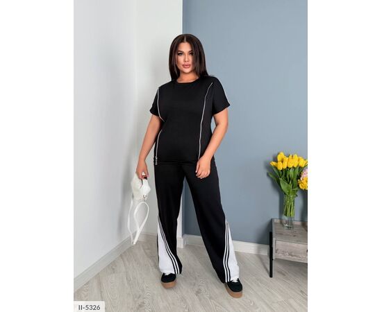 Жіночий костюм кофта з брюками на різанику великі розміри р.48-50;52-54;56-58 "BRENDA" купити недорого від прямого постачальника, зображення 5