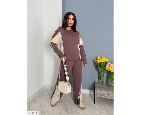 Жіночий костюм кофта з брюками на різанику великі розміри р.48-50;52-54;56-58 "BRENDA" купити недорого від прямого постачальника, зображення 4