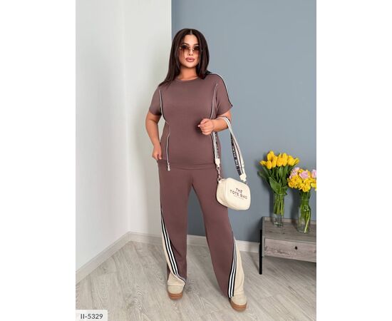 Жіночий костюм кофта з брюками на різанику великі розміри р.48-50;52-54;56-58 "BRENDA" купити недорого від прямого постачальника, зображення 2