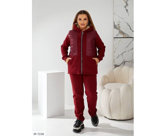 Жіночий костюм кофта з брюками на різанику великі розміри р.48-50;52-54;56-58;60-62 "BRENDA" купити недорого від прямого постачальника, зображення 6